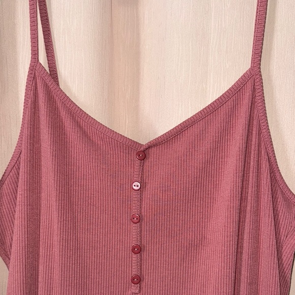 Pink Ribbed Button-Front Dress - Picture 3 of 3